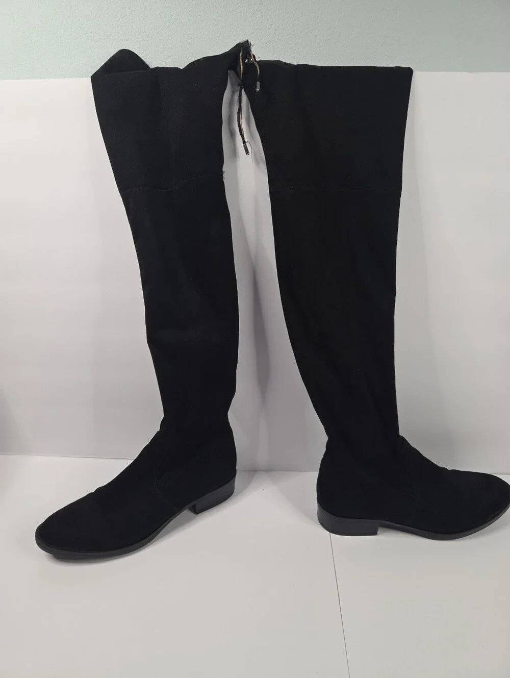 Sam Edelman Paloma Black Faux Suede Over The Knee OTK Boots Womens 6.5 M